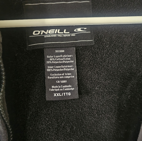 O'Neill Men's XXL Full Zip Black Hoodie - Picture 12 of 14